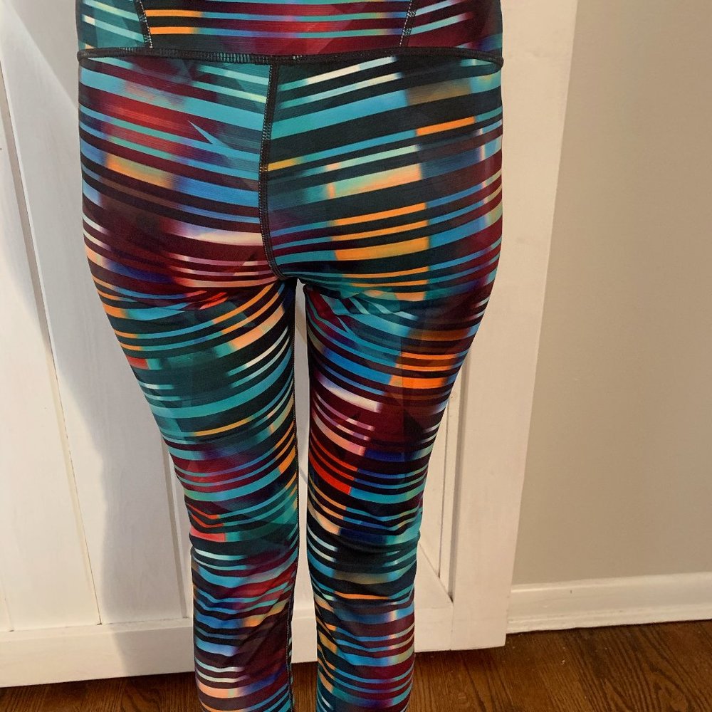 ATHLETA MULTICOLOR STRIPED LEGGINGS